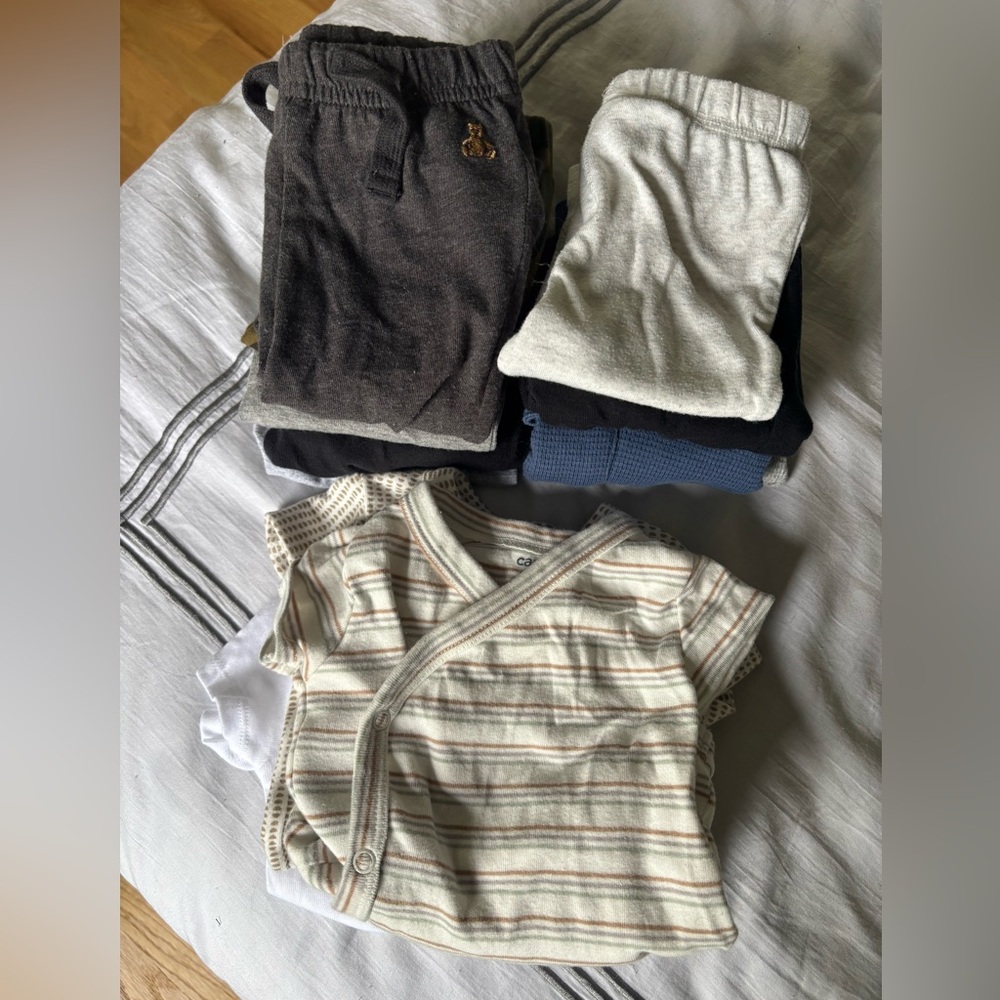 9 Baby Boy Pants 3/6mo, 6mo